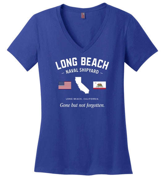 Long Beach Naval Shipyard "GBNF" - Women's V-Neck T-Shirt