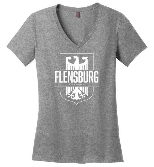 Load image into Gallery viewer, Flensburg, Germany - Women&#39;s V-Neck T-Shirt
