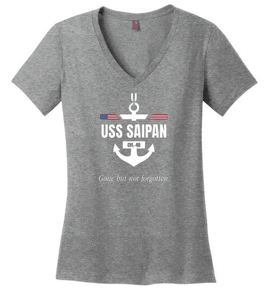 USS Saipan CVL-48 "GBNF" - Women's V-Neck T-Shirt