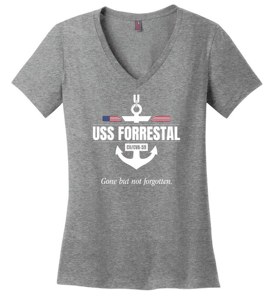 USS Forrestal CV/CVA-59 "GBNF" - Women's V-Neck T-Shirt