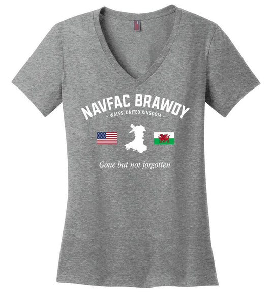 NAVFAC Brawdy "GBNF" - Women's V-Neck T-Shirt