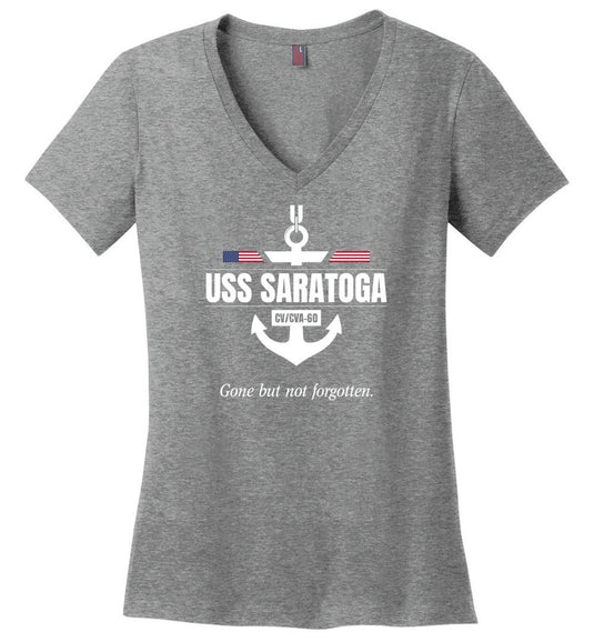 USS Saratoga CV/CVA-60 "GBNF" - Women's V-Neck T-Shirt