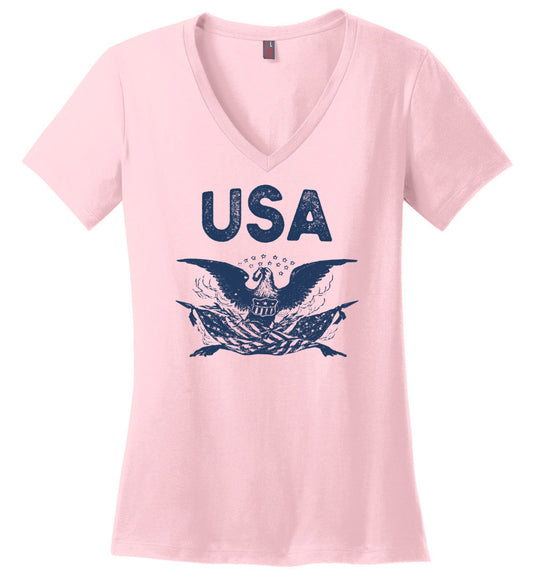 USA Eagle - Women's V-Neck T-Shirt