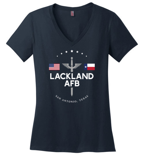Lackland AFB - Women's V-Neck T-Shirt-Wandering I Store