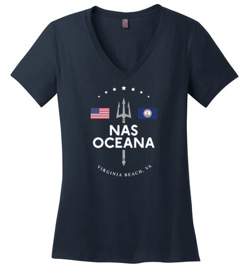 NAS Oceana - Women's V-Neck T-Shirt-Wandering I Store