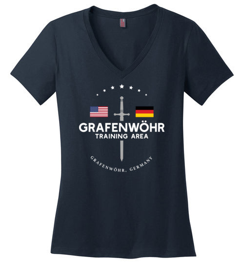 Load image into Gallery viewer, Grafenwohr Training Area - Women&#39;s V-Neck T-Shirt-Wandering I Store
