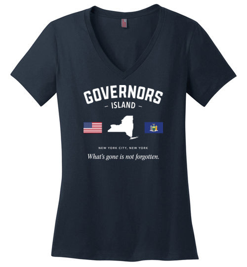 Load image into Gallery viewer, Governor&#39;s Island - Women&#39;s V-Neck T-Shirt-Wandering I Store
