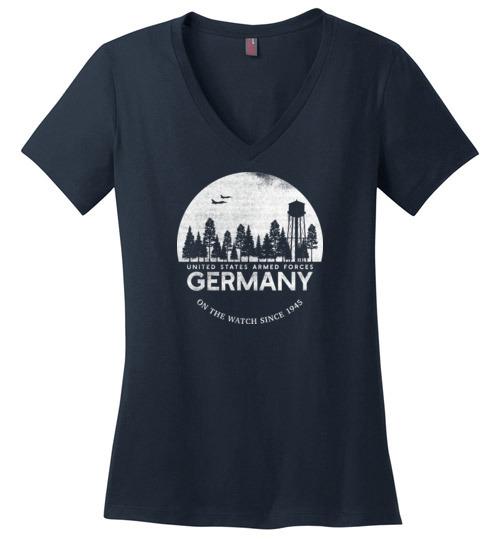 U.S. Armed Forces Germany "On The Watch Since 1945" - Women's V-Neck T-Shirt