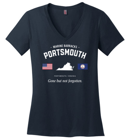 Load image into Gallery viewer, Marine Barracks Portsmouth &quot;GBNF&quot; - Women&#39;s V-Neck T-Shirt-Wandering I Store
