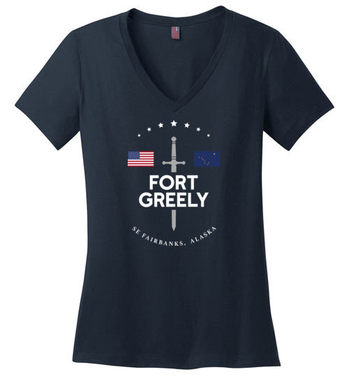 Load image into Gallery viewer, Fort Greely - Women&#39;s V-Neck T-Shirt-Wandering I Store
