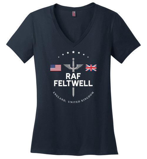 RAF Feltwell - Women's V-Neck T-Shirt-Wandering I Store