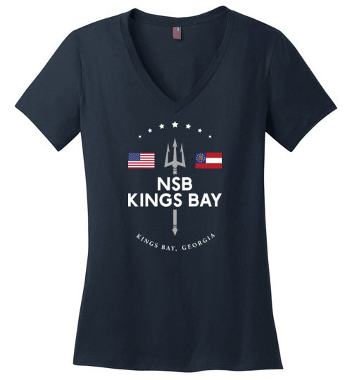 NSB King's Bay - Women's V-Neck T-Shirt-Wandering I Store