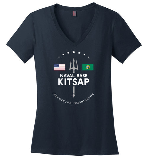 Load image into Gallery viewer, Naval Base Kitsap - Women&#39;s V-Neck T-Shirt-Wandering I Store
