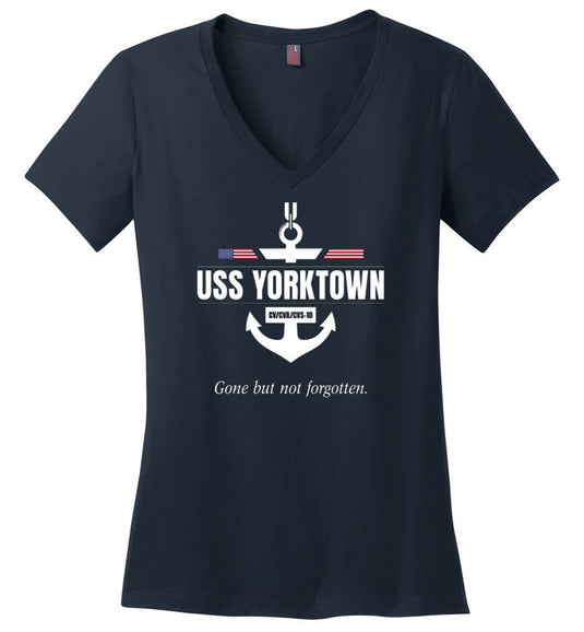USS Yorktown CV/CVA/CVS-10 "GBNF" - Women's V-Neck T-Shirt