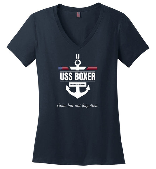 USS Boxer CV/CVA/CVS-21 LPH-4 "GBNF" - Women's V-Neck T-Shirt