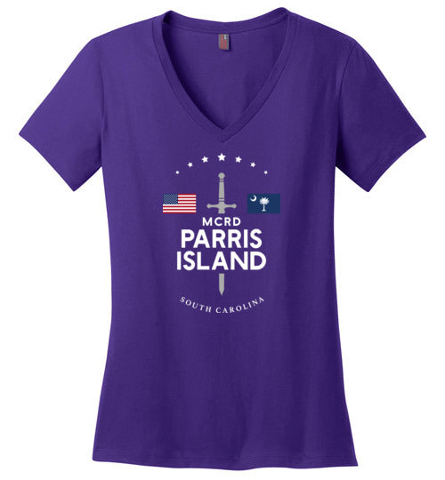 MCRD Parris Island - Women's V-Neck T-Shirt-Wandering I Store