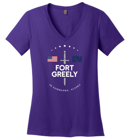 Fort Greely - Women's V-Neck T-Shirt-Wandering I Store