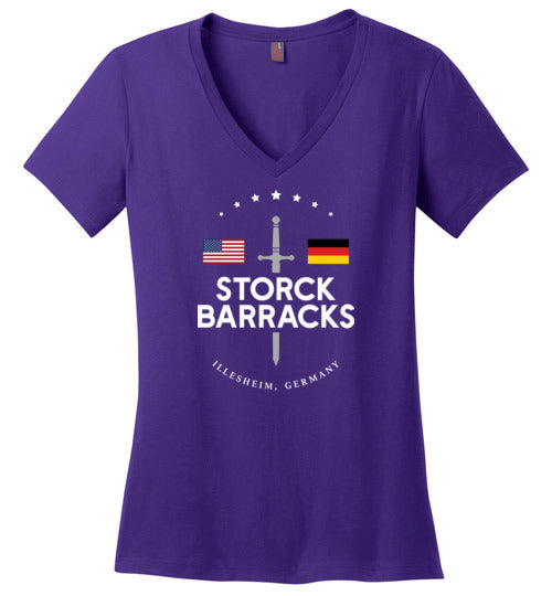 Load image into Gallery viewer, Storck Barracks - Women&#39;s V-Neck T-Shirt-Wandering I Store
