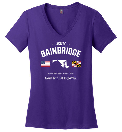 Load image into Gallery viewer, USNTC Bainbridge &quot;GBNF - Women&#39;s V-Neck T-Shirt-Wandering I Store
