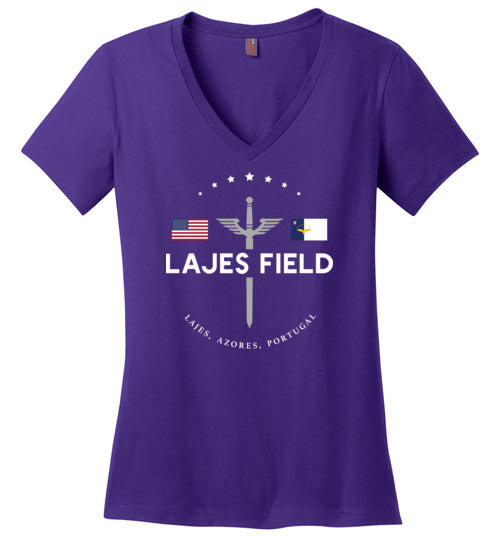 Load image into Gallery viewer, Lajes Field - Women&#39;s V-Neck T-Shirt-Wandering I Store

