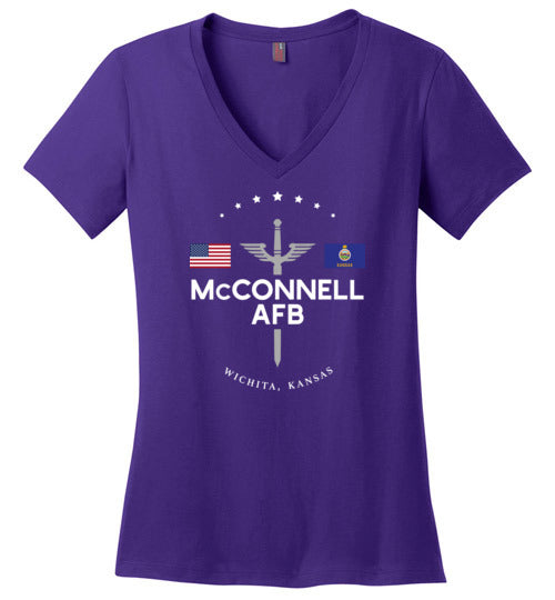 McConnell AFB - Women's V-Neck T-Shirt-Wandering I Store