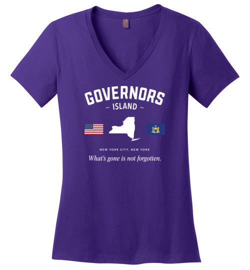 Governor's Island - Women's V-Neck T-Shirt-Wandering I Store