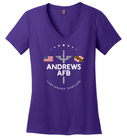 Load image into Gallery viewer, Andrews AFB - Women&#39;s V-Neck T-Shirt-Wandering I Store
