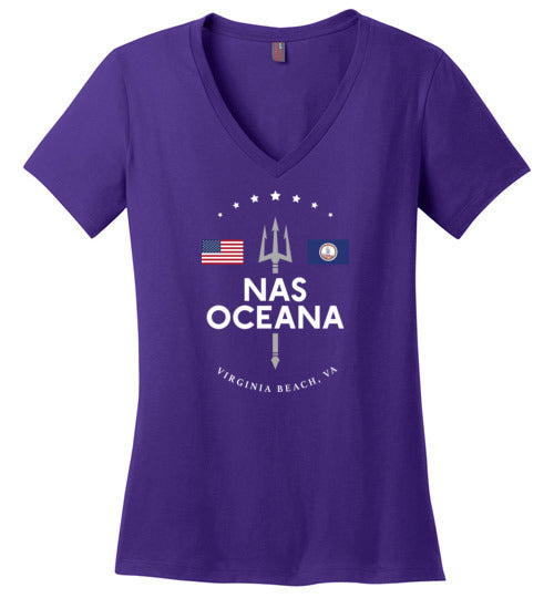 NAS Oceana - Women's V-Neck T-Shirt-Wandering I Store