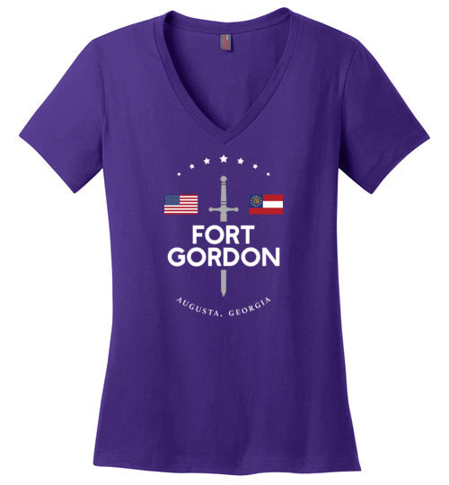 Load image into Gallery viewer, Fort Gordon - Women&#39;s V-Neck T-Shirt-Wandering I Store
