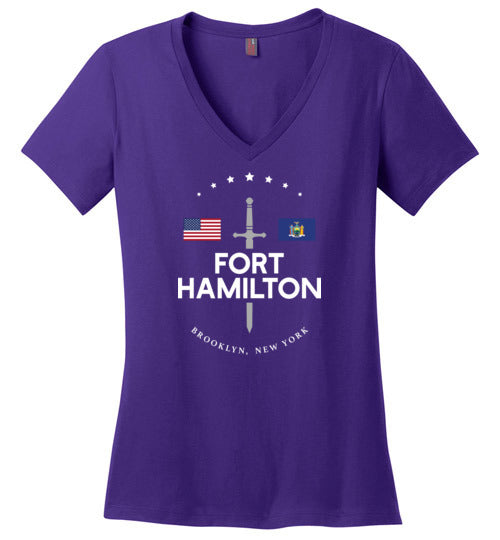 Fort Hamilton - Women's V-Neck T-Shirt-Wandering I Store