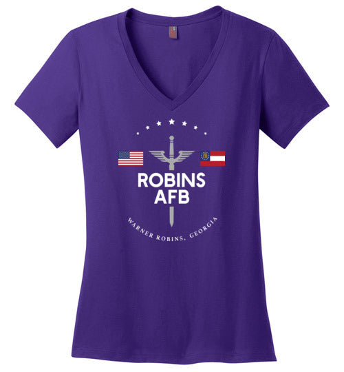 Load image into Gallery viewer, Robins AFB - Women&#39;s V-Neck T-Shirt-Wandering I Store
