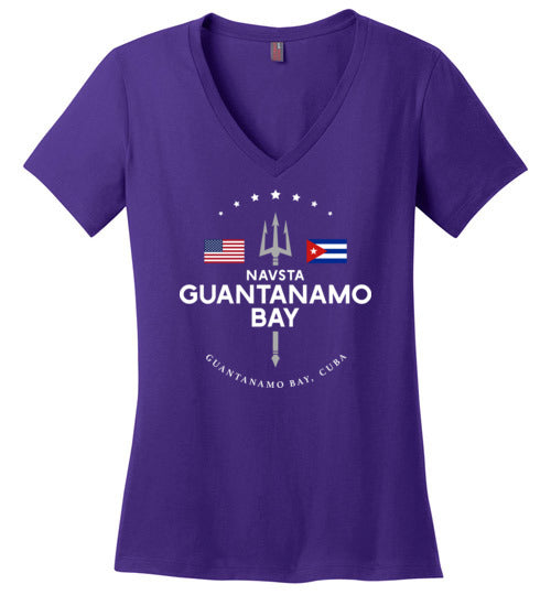Load image into Gallery viewer, NAVSTA Guantanamo Bay - Women&#39;s V-Neck T-Shirt-Wandering I Store
