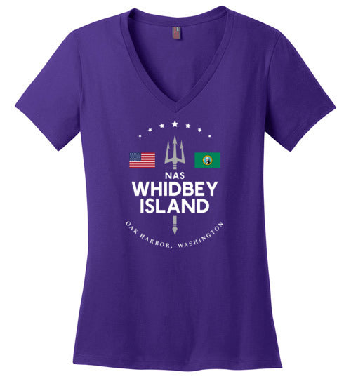 NAS Whidbey Island - Women's V-Neck T-Shirt-Wandering I Store