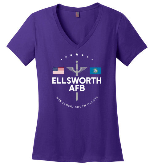 Ellsworth AFB - Women's V-Neck T-Shirt-Wandering I Store