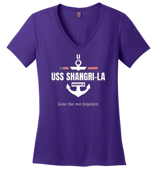USS Shangri-La CV/CVA/CVS-38 "GBNF" - Women's V-Neck T-Shirt
