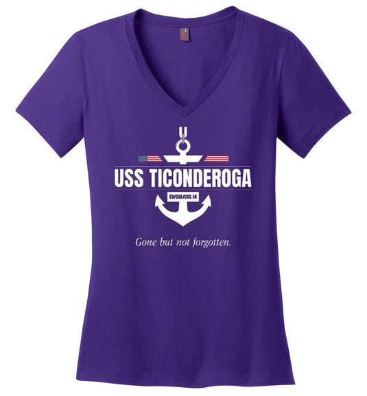 USS Ticonderoga CV/CVA/CVS-14 "GBNF" - Women's V-Neck T-Shirt