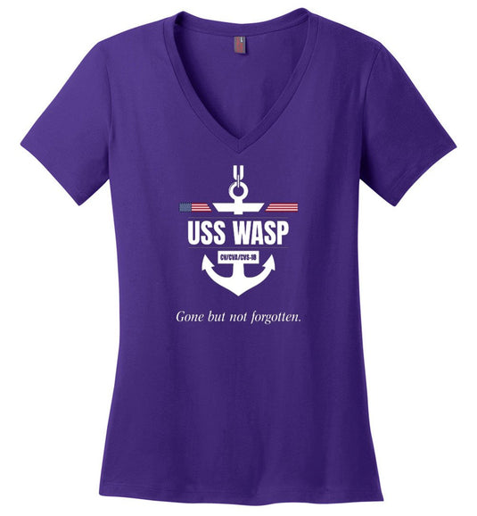USS Wasp CV/CVA/CVS-18 "GBNF" - Women's V-Neck T-Shirt