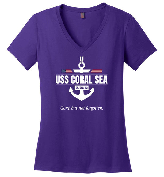 USS Coral Sea CV/CVA-43 "GBNF" - Women's V-Neck T-Shirt