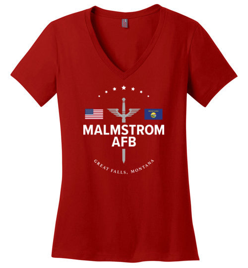 Malmstrom AFB - Women's V-Neck T-Shirt-Wandering I Store
