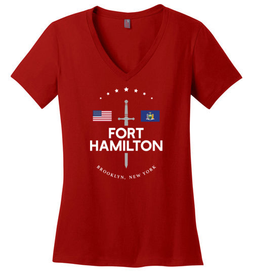 Fort Hamilton - Women's V-Neck T-Shirt-Wandering I Store