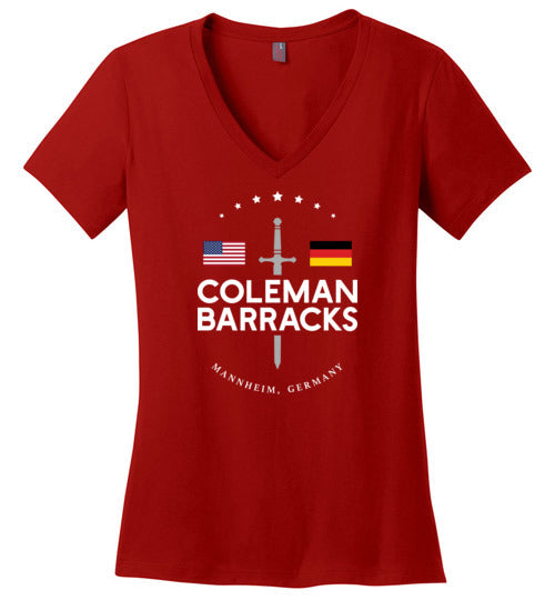 Coleman Barracks - Women's V-Neck T-Shirt-Wandering I Store