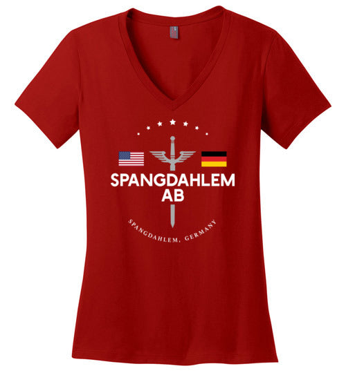 Load image into Gallery viewer, Spangdahlem AB - Women&#39;s V-Neck T-Shirt-Wandering I Store
