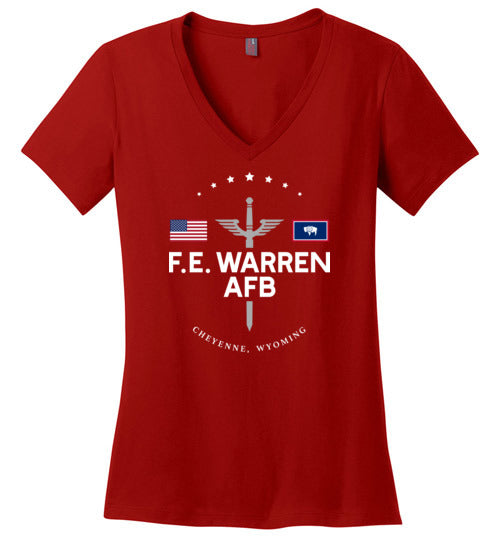 Load image into Gallery viewer, F. E. Warren AFB - Women&#39;s V-Neck T-Shirt-Wandering I Store
