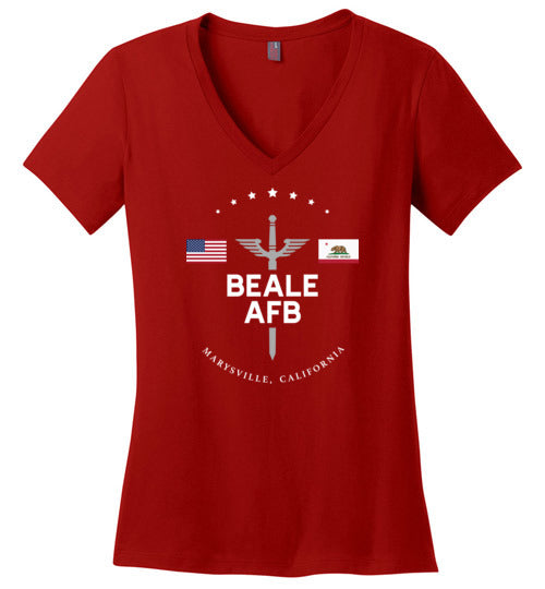 Load image into Gallery viewer, Beale AFB - Women&#39;s V-Neck T-Shirt-Wandering I Store
