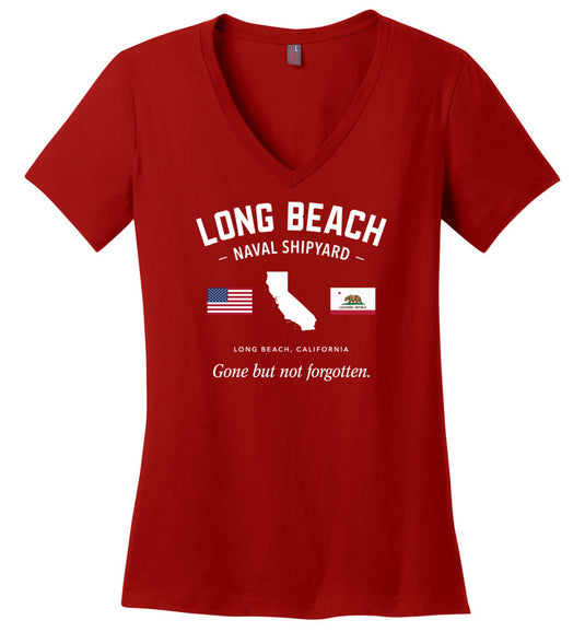 Long Beach Naval Shipyard "GBNF" - Women's V-Neck T-Shirt