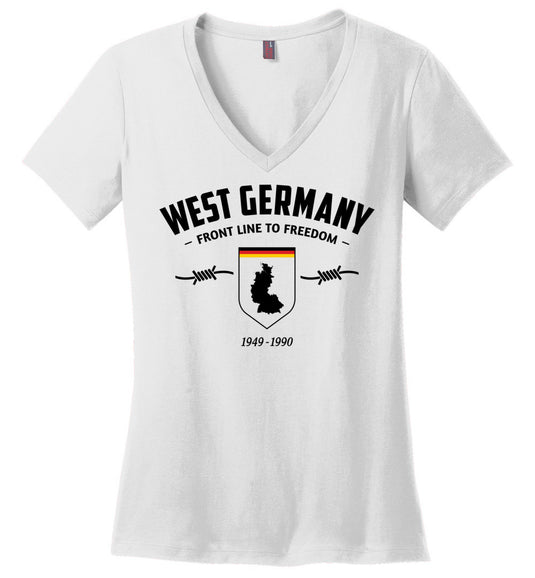 West Germany "Front Line to Freedom" - Women's V-Neck T-Shirt