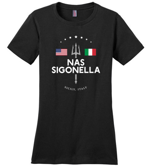 NAS Sigonella - Women's Crewneck T-Shirt-Wandering I Store