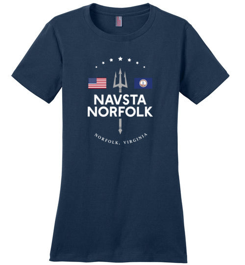 Load image into Gallery viewer, NAVSTA Norfolk - Women&#39;s Crewneck T-Shirt-Wandering I Store
