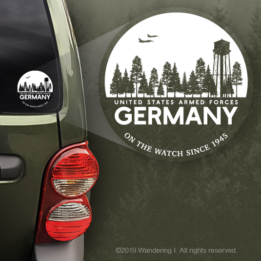 "U.S. Armed Forces Germany - On The Watch Since 1945" - Vehicle Window Sticker
